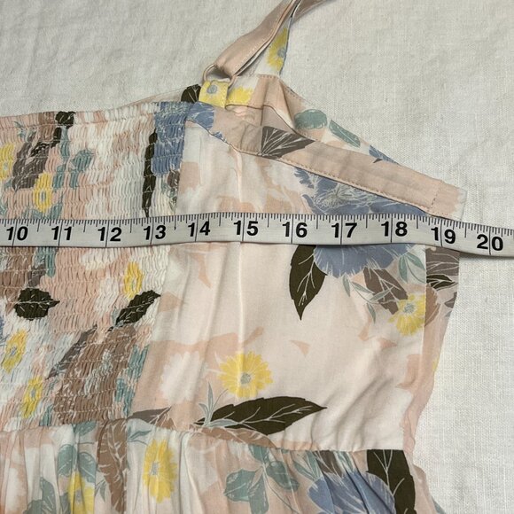 NWT TORRID Floral Button Front Sundress Size 1X Smocked Back Pockets Lined Rayon - Picture 6 of 9